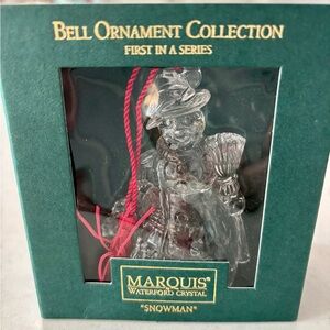 Marquis Waterford Crystal Snowman Bell Ornament